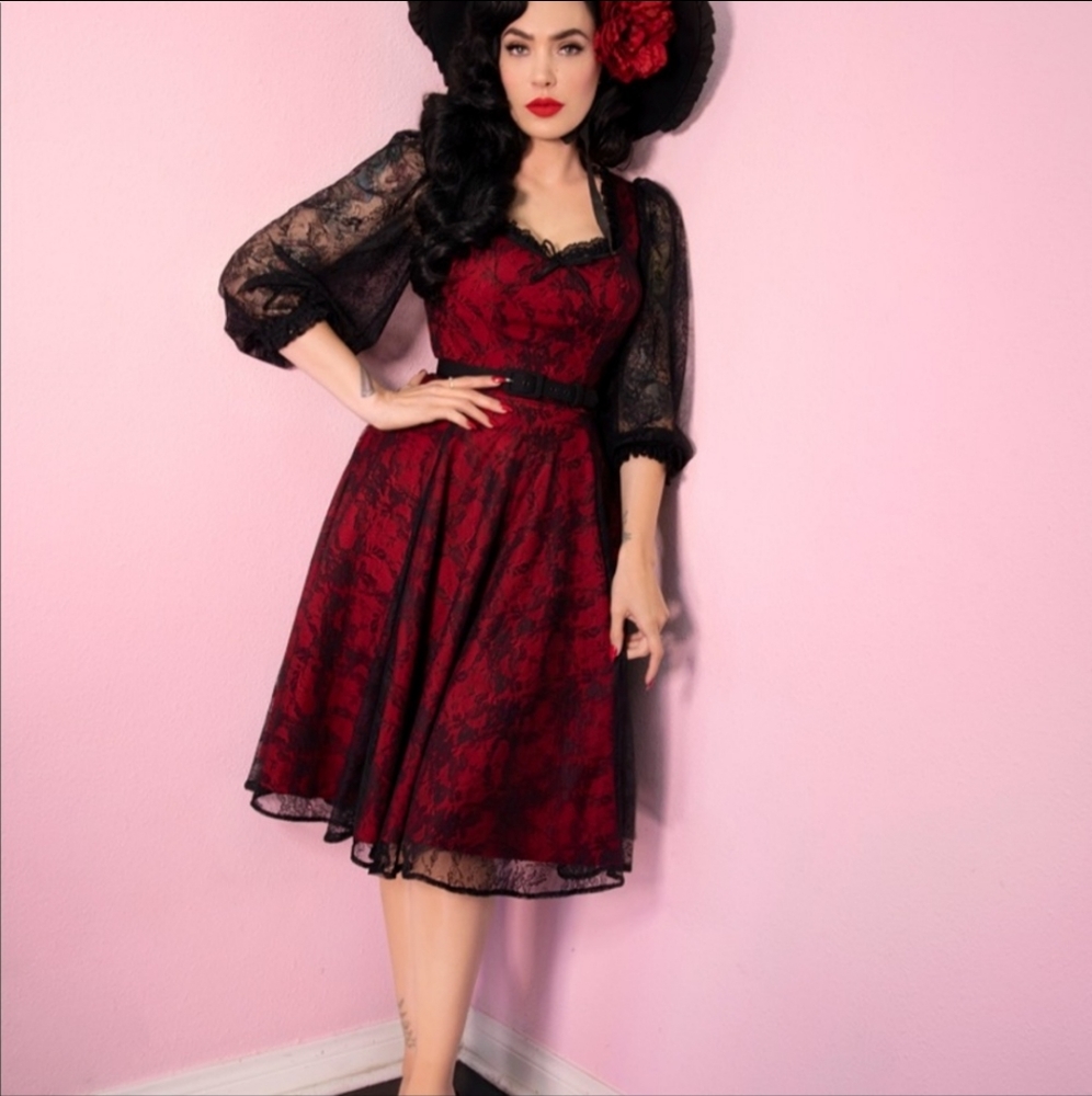 Vixen by Micheline Pitt Decadence Swing Dress EUC trade only